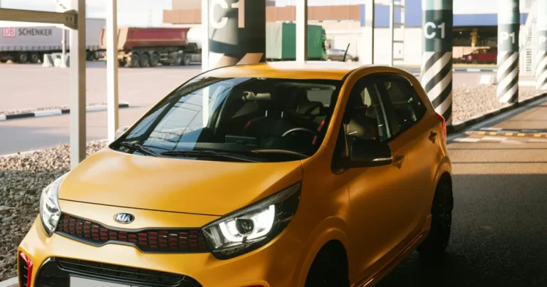 Affordable compact rental car parked in a Miami garage, ready for a cheap weekly rental
